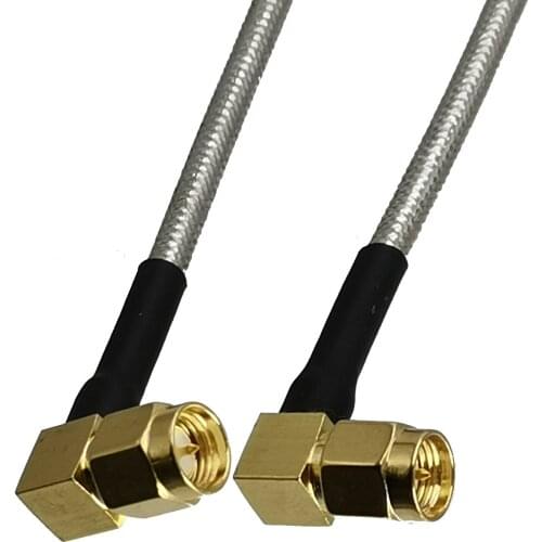 1pcs RG402 0.141" SMA Male Plug RA to SMA Male Plug Right Angle RF Coaxial Connector Flexible Pigtail Jumper Cable New 4inch~5M