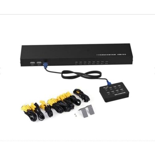 MT-VIKI 8 Port Smart KVM Switch Manual Key Press VGA USB Wired Remote Extension Switcher Console with Original Cable 801UK-L