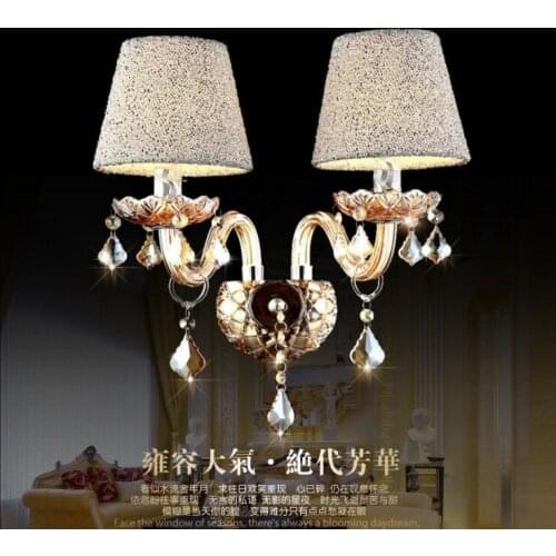 Fashion k9 crystal wall lamp 1/2 arm wall lights sconce wall bedroom bedside lamp candle Luxury