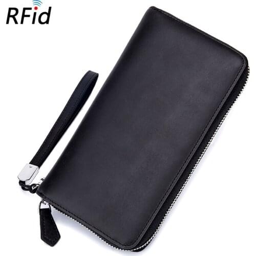 Fashion organ Style RFID Protection Bank Men Wallets Guaranteed 2018 Hot Brand Long Design Large Capacity Male Card Wallets