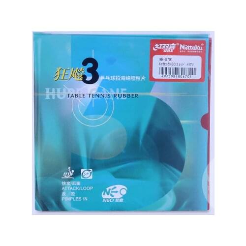 DHS Nittaku Hurricane3 (Attack / Loop) Pips-In Table Tennis (PingPong) Rubber With Sponge 2.1mm