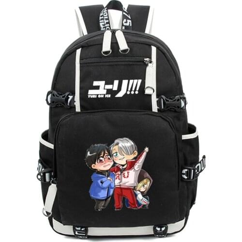New Arrival Anime YURI!!! on ICE Victor Women Men Backpack Schoolbag Nikiforov Bolsa Mochila Masculina for Laptop Bagpack