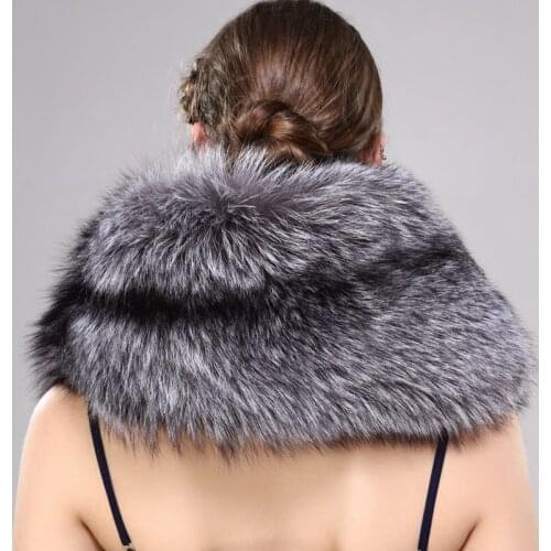 New arrival lady fahsion warm natural fox fur scarf full pelt large real fur cape party wrap