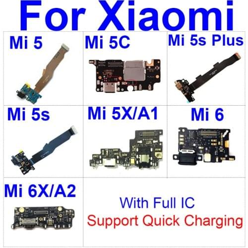 Usb Charging Jack Port Board For Xiaomi Mi 5 5c 5s Plus 5X 6 6X A1 A2 Usb Charger Dock Connector Board Module Replacement Parts