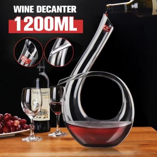 Durable 1200ml Big Decanter Handmade Crystal Red Wine Brandy Champagne Glasses Decanter Bottle Jug Pourer Aerator For Family Bar