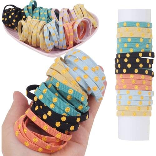 Rainbow Lurex print Hair Elastics Hair Ties no Crease ouchless ponytail Holders hair bands hair accessories rope Scrunchy