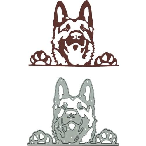 German Shepherd Dog Pattern Metal Cutting Dies For Scrapbook Decorating Paper Craft Knife Cutter Mold