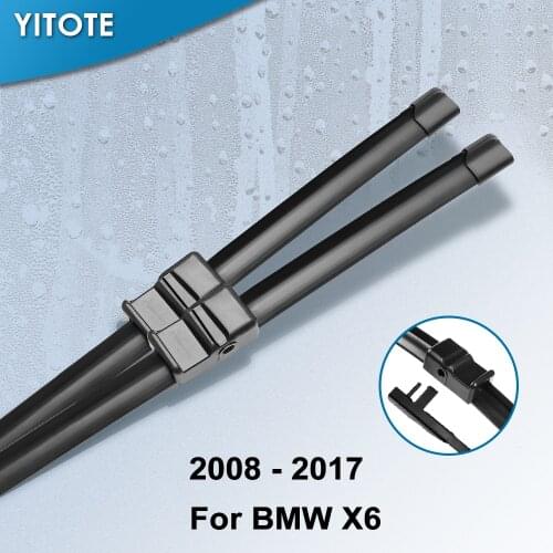YITOTE Wiper Blades for BMW X6 E71 F16 Fit Side Pin / Push Button / Hook Arms 2008 2009 2010 2011 2012 2013 2014 2015 2016 2017