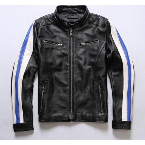 Baoju300 Rock Can Roll Super Offer ! Read Description! Asian Size Genuine Cow Skin Leather Coat Mens Cowhide Casual Jacket