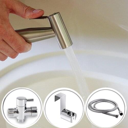 Wetips Stainless Steel Toilet Bidet Sprayer Shower Handheld Hygienic Shower Portable Bidet Toilet Sprayer Gun Bidet Hand Spray