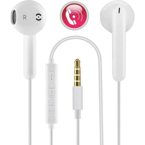 Ear Wired Headphones 3.5mm Stereo Bass Earphone In-ear Headset Music Earbuds Wire with Mic for Mobile Phone MP3 MP4