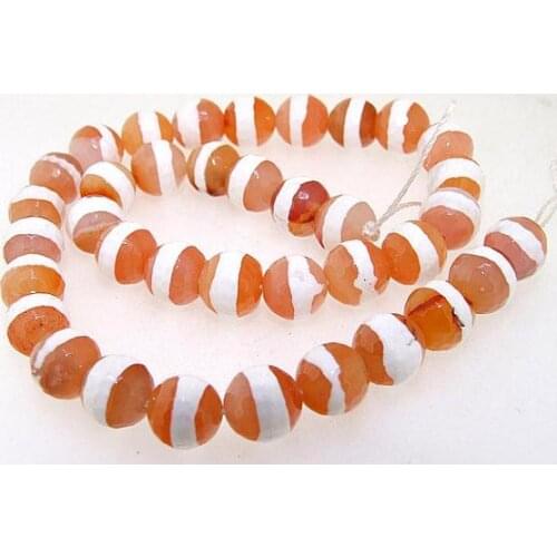Unique Pearls jewellery Store,Faceted White Orange Agate 10mm Gemstone Loose Beads Jewelry LC3-0183