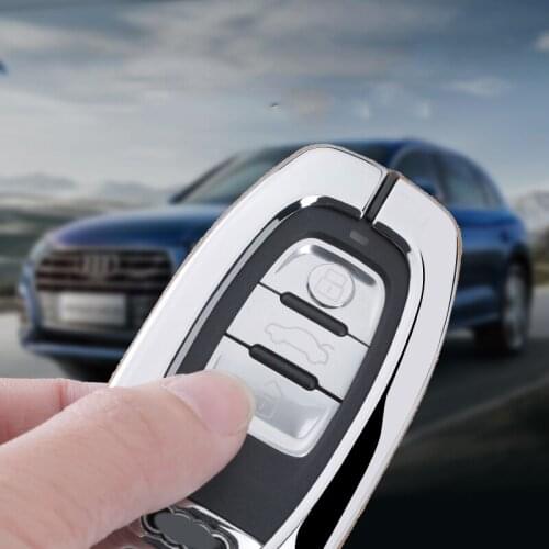 Hight quality Galvanized Alloy Suede panel Car Key Cover Case For Audi A4L A6L Q5 S6 A8 A5/A7 S5/S7 Intelligent Remote Keyless