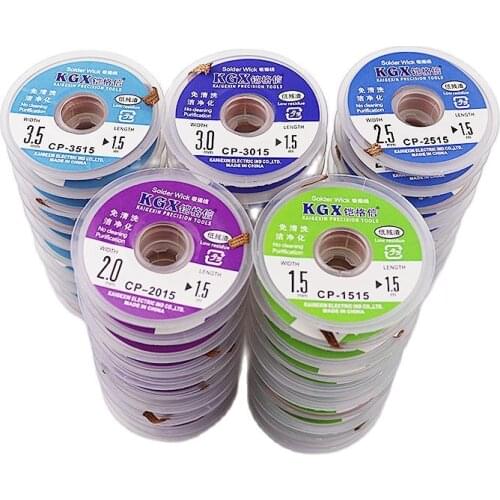 1PCS 1515 2015 2515 3015 Width 1.5mm 2.0mm 2.5mm 3mm 3.5mm Length 1.5MDesoldering Braid Solder Remover Wick Wire Repair Tool