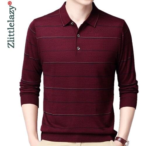 2021 Brand Long Sleeve Polo Tee Shirt Men Casual Striped Mens Clothing Polos Shirts Mens Fashion Slim Fit Poloshirt Tops 0002