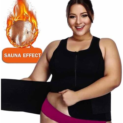 4XL 5XL Neoprene Sauna Body Shaper Slim Waist Cincher Sports Top Slimming Vest Shapewear Weight Loss Waist Trainer Corset