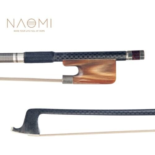 NAOMI Advanced Carbon Fiber 16'' Viola Bow Grid Carbon Fiber Stick Natural Horsehair W/ Ox Horn Frog Durable Use