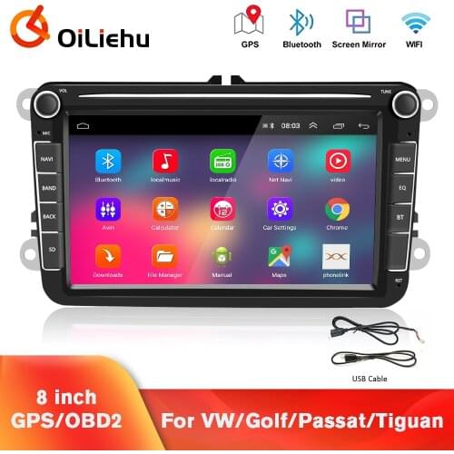 OiLiehu Car Radios Android 8.1 2din GPS Stereo Receiver Multimedia Player For VW/Volkswagen/Golf/Passat b6/b7/Skoda/Seat/Tiguan