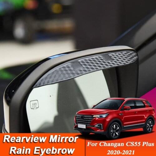 Car-styling For CHANGAN CS55Plus 2020-2021Carbon Fiber Rearview Mirror Eyebrow Rain Shield Anti-rain Cover External Auto Sticker