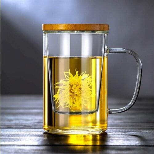 Tea Pots Heat Resistant Glass Tea Pot Tea Infuser Chinese Kung Fu Tea Set Kettle Coffee Glass Maker Convenient Office Tea Sets