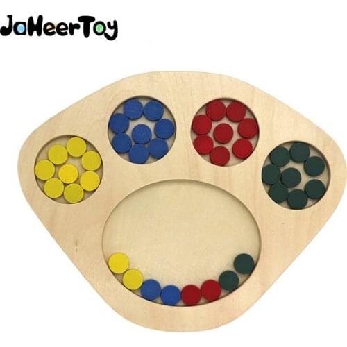 JaheerToy Montessori Early Education Color Classification Wooden Toys for Children Learning Toy Color Plate