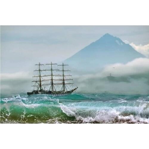 Sea Ship Oil Painting By Number sailboat Canvas Wall Art Kits Hand Paint Coloring Drawing Picture By Number Home Decor DIY Gift