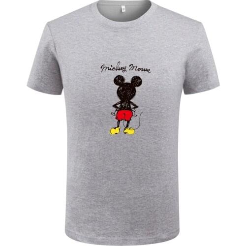Disney 2021 Summer T Shirts For Men Mickey Mouse Print Creative T-shirt Tops Casual Short Sleeve Loose Cotton Tee Camisetas
