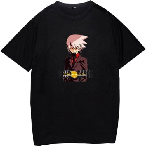 Fashion Japanese Anime Short Sleeve Loose Streetwear Summer Cartoon T-shirt Man and Woman Couple Wear