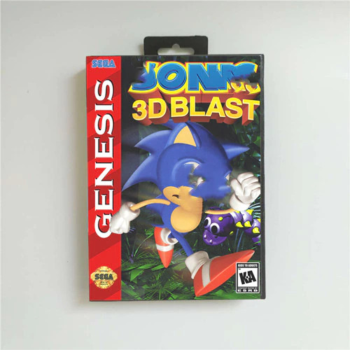 Soniced 3D Blast - USA Cover With Retail Box 16 Bit MD Game Card for Sega Megadrive Genesis Video Game Console