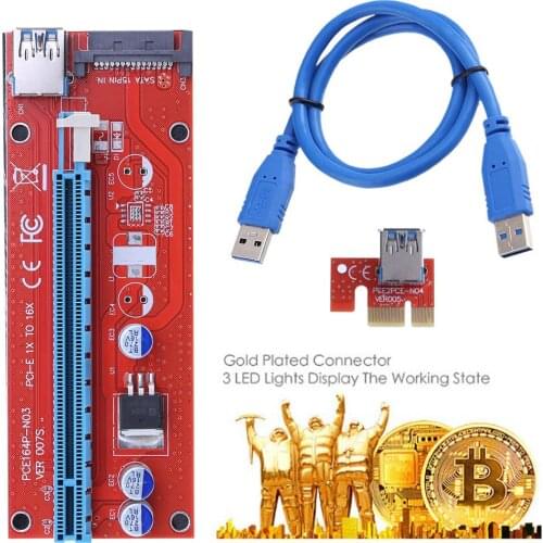 USB3.0 Cable Power Wire Bitcoin PCI Express Riser Card 1x to 16x Mining Household Computer Part for Bitcoin Miner Mining