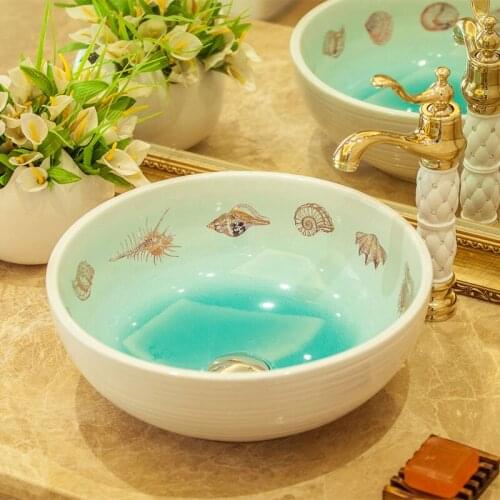 China wholesale hotel luxury handmade cabinet wash ceramic white round basin