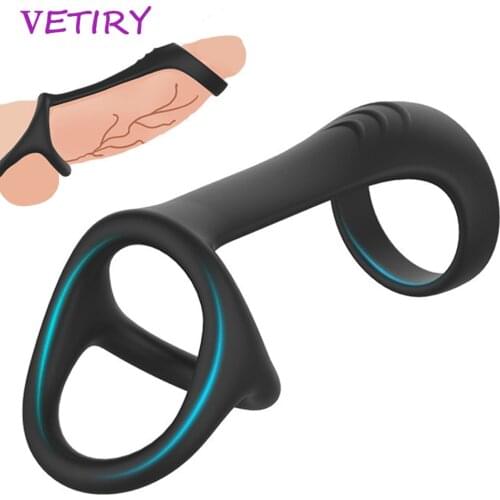 Cock Ring for Men Penis Ring Penis Extender Sleeve Chastity Cage Mens Masturbator Delayed Ejaculation Sex Toy for Couple