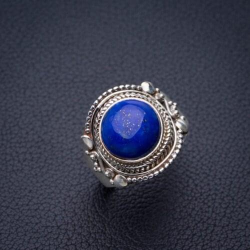 StarGems Natural Lapis Lazuli Handmade 925 Sterling Silver Ring 8.75 E2452