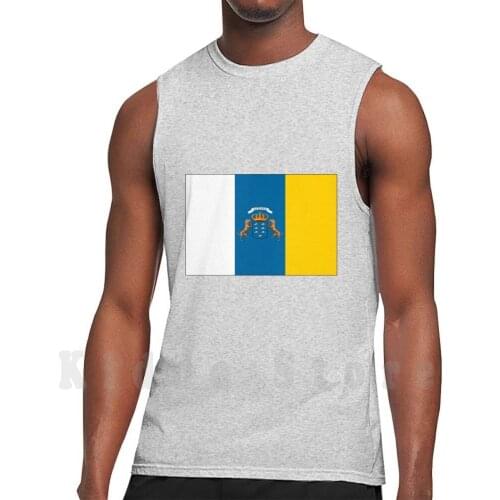 Canary Islands Flag Tank Tops Vest Sleeveless Icimages Canary Islands Island Flag Flags Yellow White Blue Country