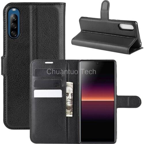 Fashion Wallet PU Leather Case Cover For Sony Xperia L4 6.2'' Flip Protective Phone Back Shell With Card Holders