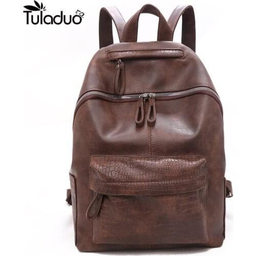 Fashion Classic Anti-theft Backpack Women Crocodile Pu Leather Shoulder Bag Female Vintage School Travel Bagpack Ladies Mochilas