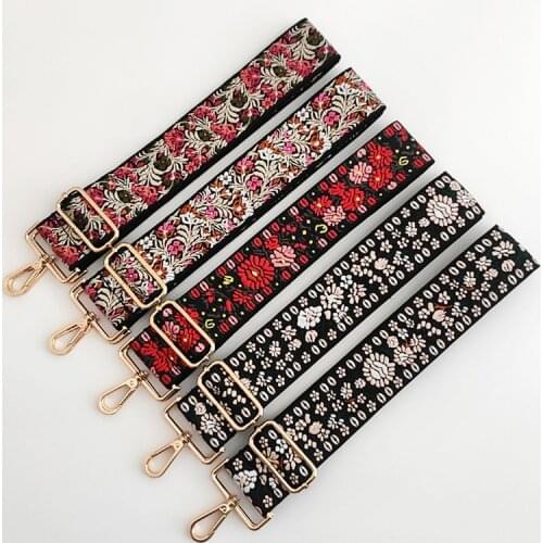 Ethnic Style Shoulder Strap 5cm Wide Fashion Embroidery Bag Shoulder Strap DIY Handle Accessories Adjustable 80~130cm Length