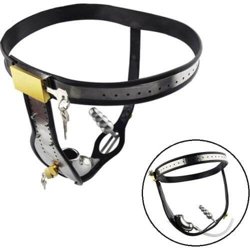 Stainless Steel Underwear Male Chastity Belt with Anal Bead Catheter Rooster Cage Chastity Belt Sex Anal Plug Toy for Men Gay