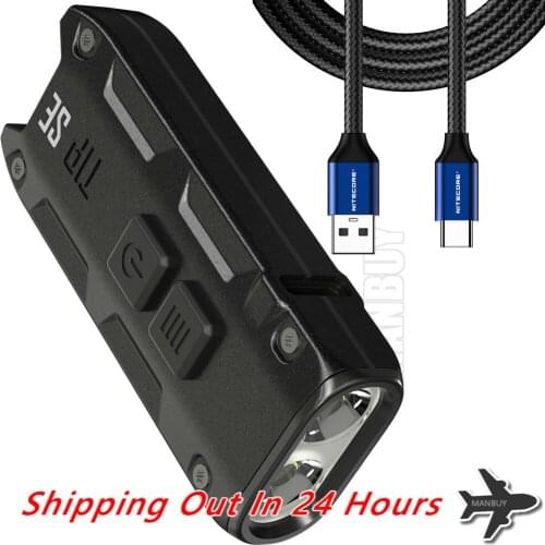 NITECORE TIPSE 700 Lms 2LED Mini Metal Key Light EDC Rechargeable Flashlight Torch UAC20 Type-C USB Charging Cable Free Shipping