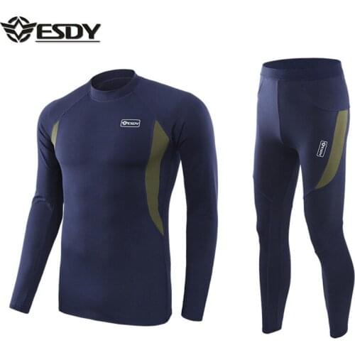 New Winter Fleece Thermal Underwear Set Mens Long Johns Compression Sweat Sets Outdoor Sports Functional Underwear Thick Warm