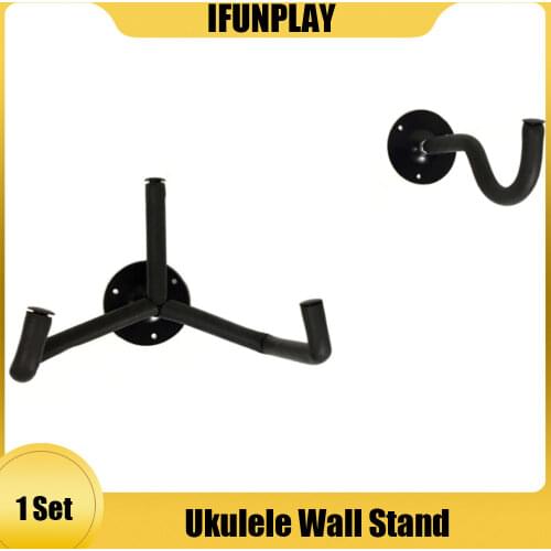 Ukulele Stand Hanger Hook Oak Horizontal Guitar Wall Mount Stand Holder Rack Bracket with Screw Set Display for Electric Guitar