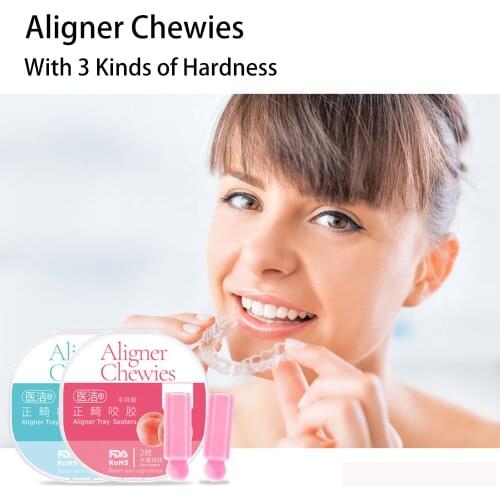 Hand Held Aligner Chewies Dental Aligner Retainer Seater With Comfort Bite Orthodontic Chew for Invisalign Food Silicon Material