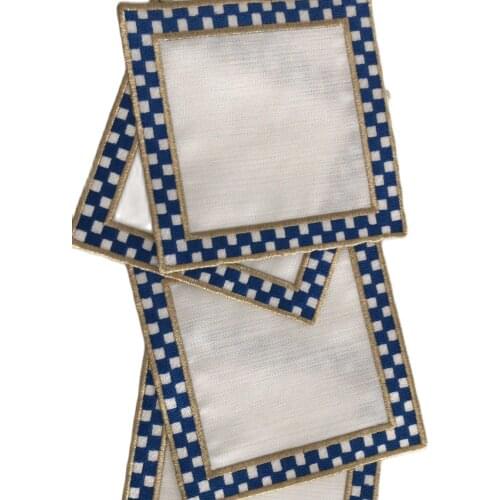 Table napkins Embroidered Cocktail 6 Pcs Colorful home decoration coffee tea zamzam presentation women 2021 made in turkey gold color processing