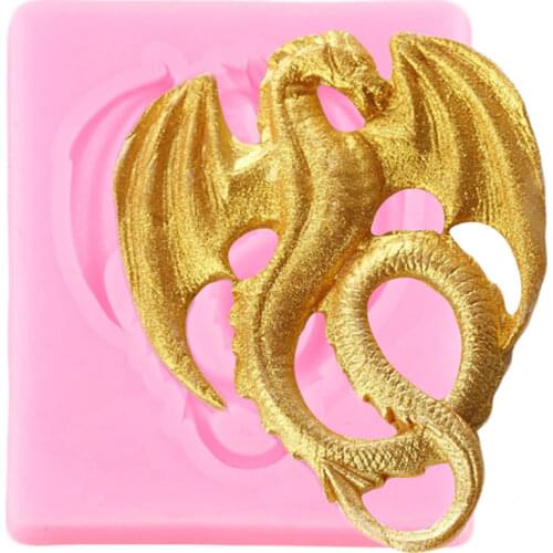 Cartoon Dragon Silicone Mold Cupcake Topper Fondant Cake Decorating Tools Chocolate Gumpaste Moulds Polymer Clay Candy Molds
