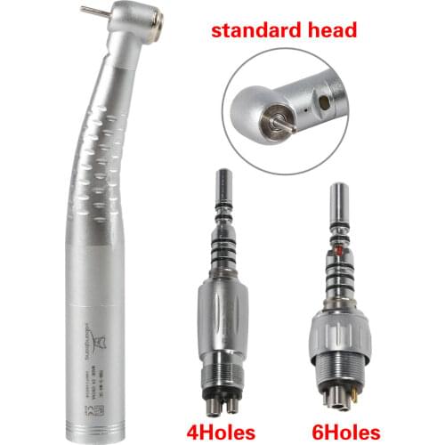 Dental Fiber Optic LED High Speed Standard Head Turbine Handpiece 4/6 Holes Coupler fit KaVo