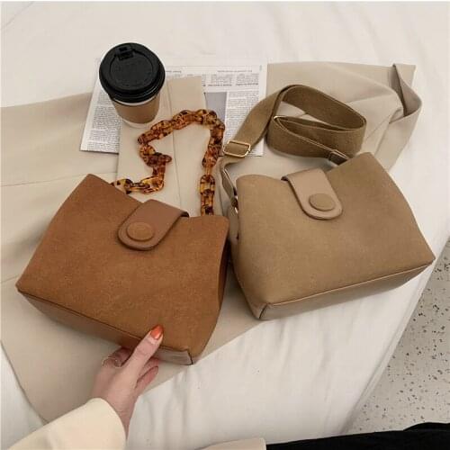 2020 New Vintage Tote Bucket bag Fashion High quality Matte PU Leather Womens Designer Handbag Travel Shoulder Messenger Bag