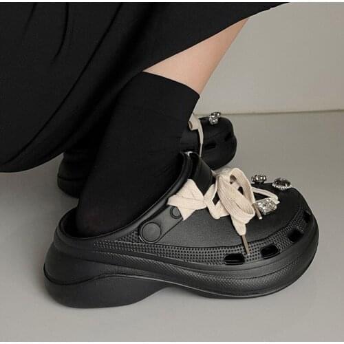 Fashion high-heeled shoes 2021 female summer ins tide rhinestone ladies wear simple thick-soled beach sandals