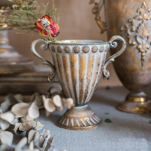 Mini European very nice hand made vintage retro metal flower vase