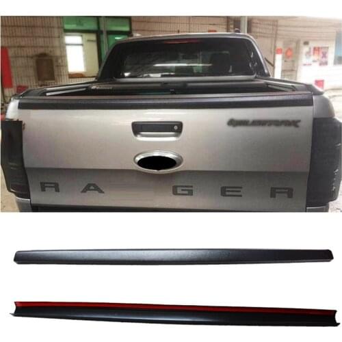 Exterior auto accessories rear trunk trims covers plate car moudling style tail gate guard cover fit for ranger T7 T8wildtrak