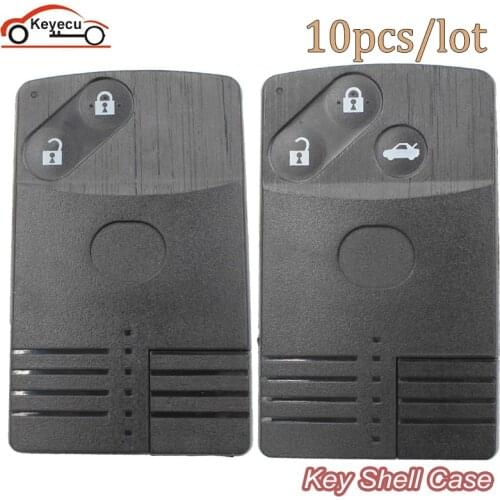 KEYECU 5 Pcs/lot Replacement Smart Card Remote Key Shell Case for Mazda 5 6 CX-7 CX-9 RX8 Miata 2 Button with Insert Blade Uncut